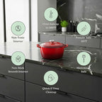 ROSSALLINI Signature Enameled Cast Iron Dutch Oven, Non-Stick Serving Pot - Image 9