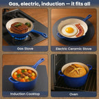 QuliMetal Enameled Cast Iron Cookware Set, Frying Pan, Saucepan & Dutch Oven - Image 4
