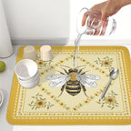 Giwawa Sunflower Bee Dish Drying Mat, Summer Rustic Sunshine Floral Dish - Image 6