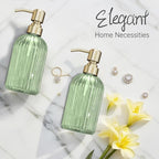 16Oz Green Glass Soap Dispenser - Image 9