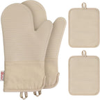 YUTAT Silicone Oven Mitts and Pot Holders Set, High Heat Resistant Up to 500 by YUTAT