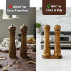 Wooden Salt and Pepper Grinder Set, Premium Oak Wood Salt Grinders Shakers - Image 2
