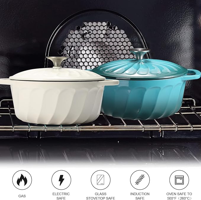 6 QT Enameled Cast Iron Dutch Oven - Image 5