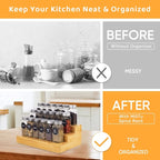 Bamboo Spice Rack Organizer for Cabinet 2 Pack - Image 2