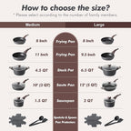 SENSARTE Pots and Pans Set Non stick, Non toxic Healthy Induction Cookware Sets - Image 8