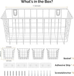 MaraFansie Hanging Wire Baskets Kitchen Storage Basket Adhesive and Screws - Image 7