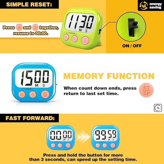 Classroom Timers for Teachers Kids Large Magnetic Digital Timer 4 Pack - Image 5