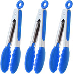 HINMAY Small Tongs with Silicone Tips 7-Inch Serving Tongs by HINMAY