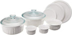 CorningWare French White 10-Pc Ceramic Bakeware Set by CorningWare