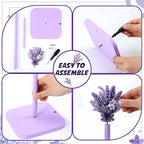 Leinuosen Lavender Paper Towel Holder Farmhouse Lavender Flower Wooden Paper - Image 2