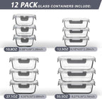 AILTEC 12 Pack Glass Food Storage Containers - Image 3
