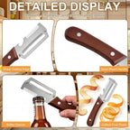 2PCS Multifunctional Vegetable Peeler, Upgrade 3-in-1 Wooden Handle Peelers - Image 4