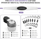 Magnetic Measuring Cups and Spoons Set-Heavy Duty 304 Stainless Steel，Double - Image 6