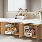 L-Shaped Metal Under Sink Organizer, 2-Tier Double Pull-Out Cabinet Organizer - Image 8