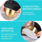 4 Piece Gold Mixing Bowls With Lids - Image 5