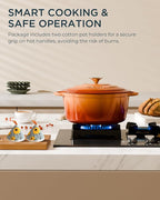 Enameled Cast Iron Dutch Oven - 6QT Dutch Oven Pot - Heavy-Duty Non Stick - Image 7