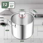 Herogo 12 Quart 18/10 Stainless Steel Stock Pot - Image 5