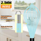 HOTEC 4 Pieces Silicone Whisks Set, Wire Balloon Whisks Egg Beater, Non-slip - Image 8