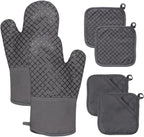 4 Pcs Oven Mitts and Pot Holders, 500°F High Heat Resistant Kitchen Oven Mitts by -PlantWateringGlobes-