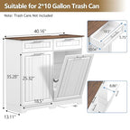 Double 10 Gallon Tilt Out Trash Can Cabinet - Image 6