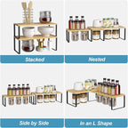 NEX Cabinet Shelf Organizer Set of 2, Kitchen Counter Shelves Spice Rack - Image 6