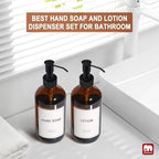 GMISUN Amber Glass Soap Dispenser, 2 Pack Bathroom Hand Soap Dispensers - Image 5