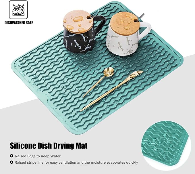 Large 14" x 11" Silicone Dish Drying Mat - Image 3