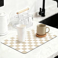 12" x 20" Checkered Dish Drying Mat by Unknown