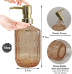 Glass Soap Dispenser with Gold Pump, 15oz Liquid Hand Dispenser, Refillable - Image 2