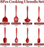 LIANYU 8-Piece Kitchen Utensils Set, Silicone Cooking Utensil Spatula Sets - Image 2
