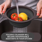 Black Silicone Collapsible Colanders - Image 6