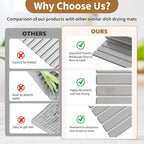 Stone Dish Drying Mats for Kitchen Counter-23.6''x15.3'' Foldable Quick Dry - Image 4