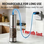 TempPro 100ml Electric Salt and Pepper Grinder Set Rechargeable, Automatic - Image 5