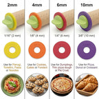 Rolling Pin With Thickness Rings, Adjustable Wooden Rolling Pin Set, 17 inch - Image 4