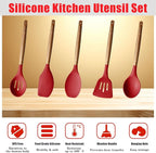 Kitchen Utensils Set, Silicone Cooking Utensils Set, Non-Stick Silicone Spatula - Image 2