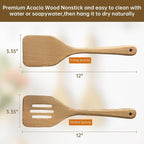 2 Pcs Wooden Cooking Utensils Set ，Wooden Spoons - Image 2