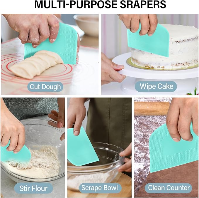 Ecavria Bench Scraper, Premium Stainless Steel Dough Scraper - Image 3