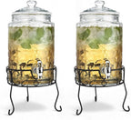 2 PACK 1.5 Gallon Drink dispenser, Classic Hammered Glass Beverage Dispenser - Image 7