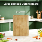 Zarler Bamboo Cutting Boards for Kitchen, 15.5x10.5 Durable Wood Cutting Board - Image 5