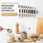 Stainless Steel Measuring Cups & Spoons Set, EWFEN Kitchen Tools Nesting - Image 4