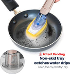 Dish Brush with Soap Dispenser Storage Set with 2 PCS Sponge Refills & Holder - Image 2