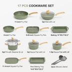 MAISON ARTS 17 Piece Pots and Pans Set Non Stick, Kitchen Cookware Sets - Image 6