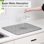 SUBEKYU 24" x 18" Dish Drying Mat, Dish Mat Drying Kitchen Mat Large, Absorbent - Image 3