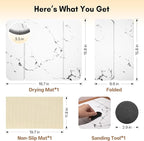 Stone Drying Mat for Kitchen Counter，Foldable Quick-Dry Dish Drying - Image 2