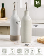 famiware Milkyway 16oz Ceramic Olive Oil Dispenser Bottle, Olive Oil and - Image 3