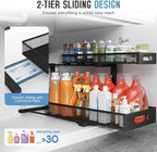 2 Pack 20.47IN Depth Under Sink Storage Organizer, Large 2-Tier Elegant Mesh - Image 4