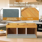 Kitchen Utensil Holder for Counter Extra Large Bamboo Wooden Utensil Organizer - Image 3
