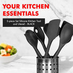 Chef Craft Premium Silicone Kitchen Tool and Utensil Set, 5 Piece - Image 2