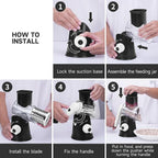 Rotary Cheese Grater with Handle, Kitchen Mandoline Vegetable Slicer with 3 - Image 6