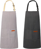 2 Pack Aprons for Women with Pockets, Kitchen Cooking Apron for Men, Adjustable by Unknown